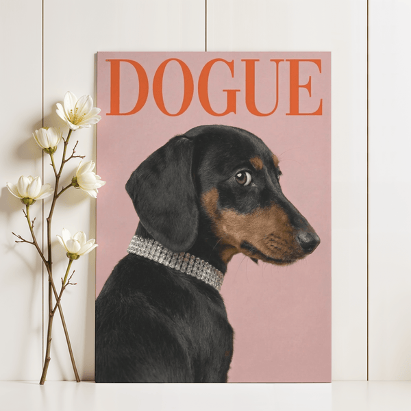 Stylish Pet Wall Art poster with pink background suited for hallway display