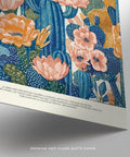 Vibrant cactus flowers in blue and orange hues in Mexican Boho Decor print.