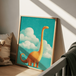Orange and blue Nursery Room Poster for playroom art print