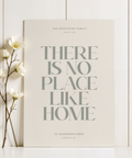 No place like home print living room decor Beige and Green wall art