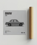 BMW Car Print poster in Black and White, study room