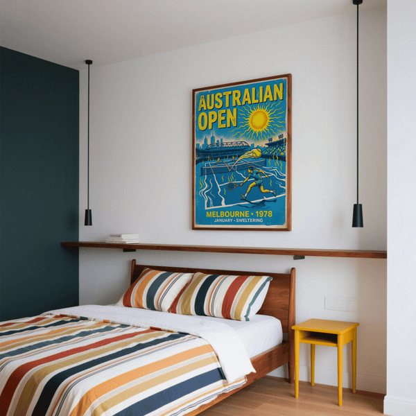 Detail of distressed paper texture on retro 1978 Melbourne headline