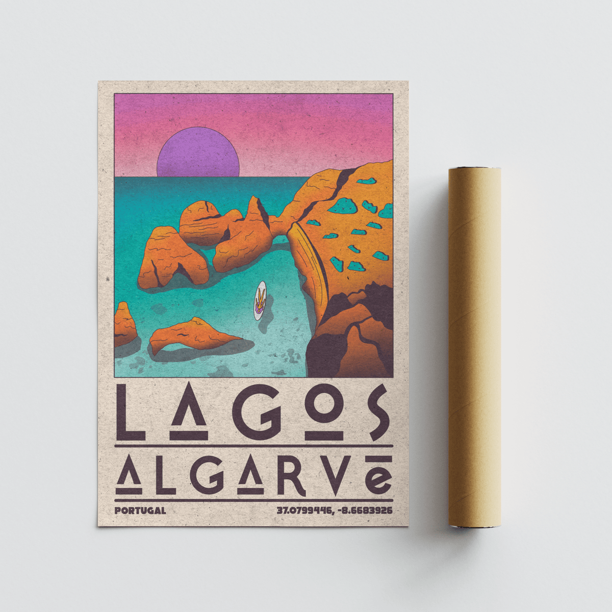 Poster laying flat to reveal crisp outlines and bold typography