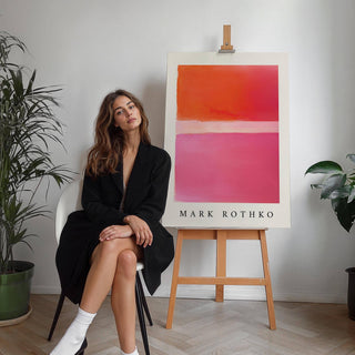 Large pink and orange wall art for statement walls