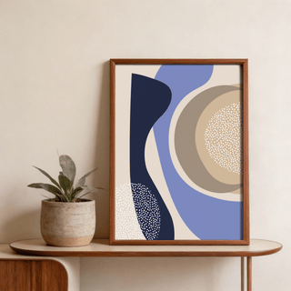 Geometric Shapes Poster showing wavy silhouette and concentric circle motif