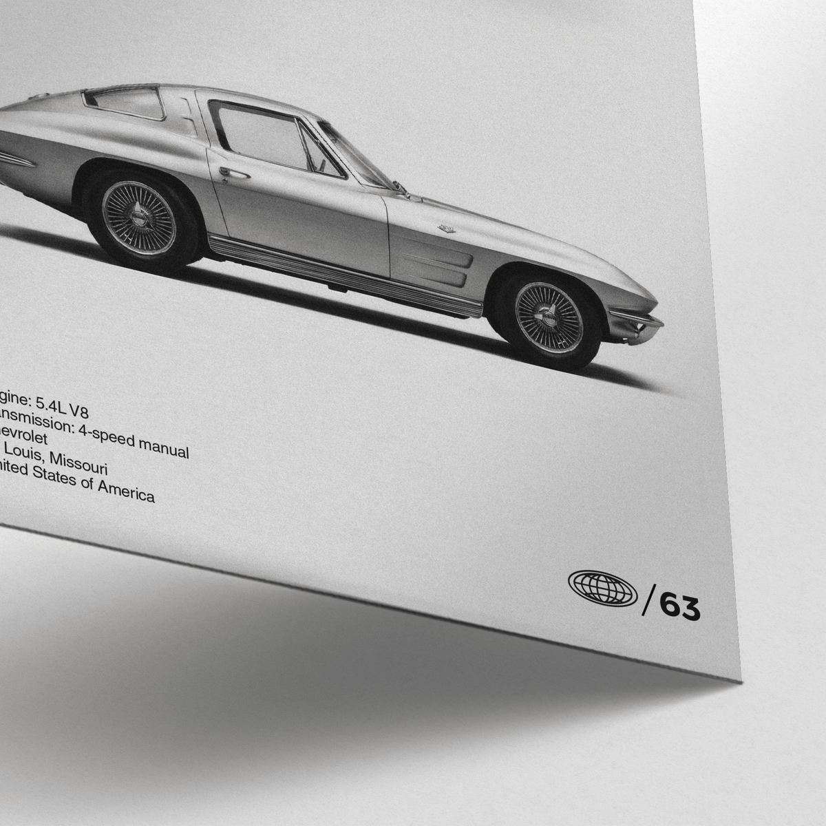 Grey vintage sports car print perfect for hallway decor