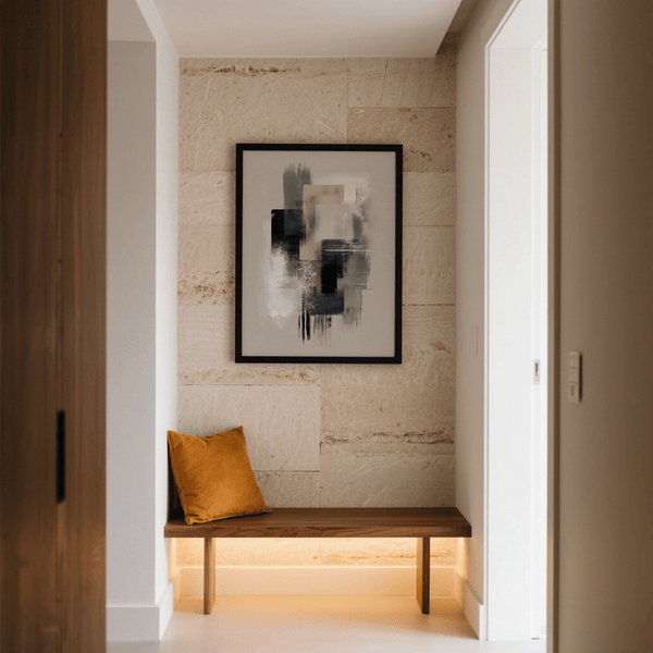 Abstract Large Wabi Sabi Print, Gray and Green, ideal for study wall art