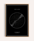 Custom Star Map black and white print for living room wall art
