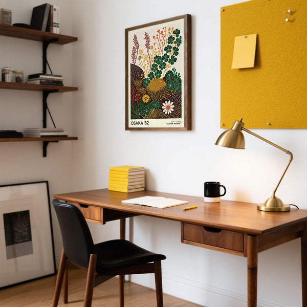 Meadow-inspired wildflower art prints with natural foliage.