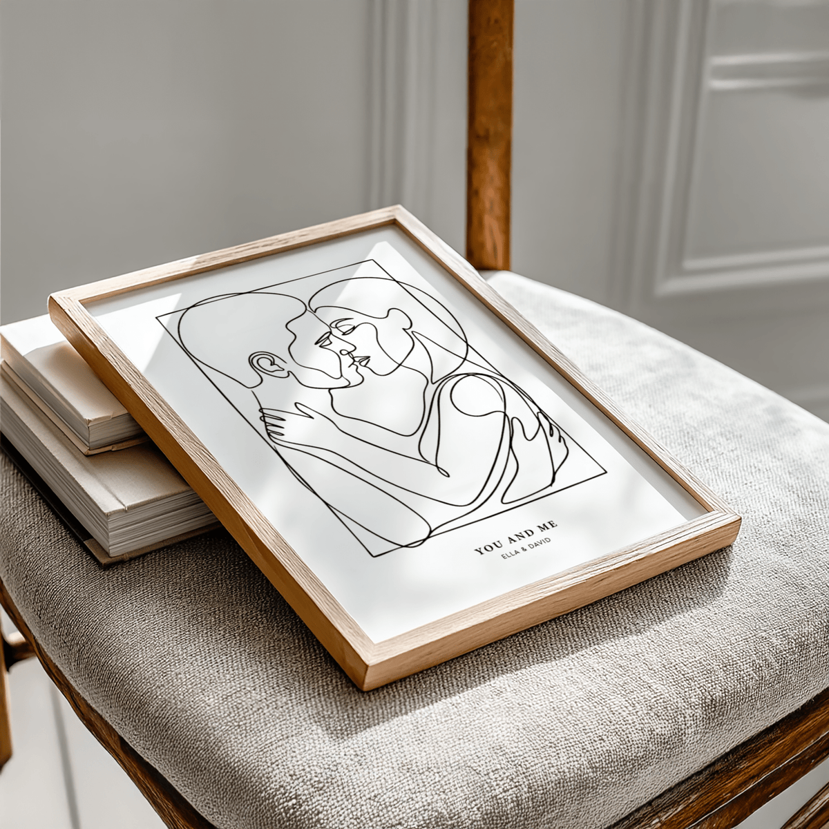 Contemporary Abstract Figures poster for a neutral-toned living room
