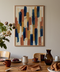 Abstract Color Blocks art print in Blue, Orange, Beige, Brown, perfect for gallery wall