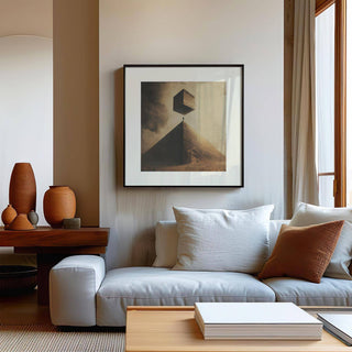 Minimalist desert scene neutral color wall art for bedroom or studio