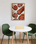 Italian Salami Print wall art in white, perfect for food-themed room