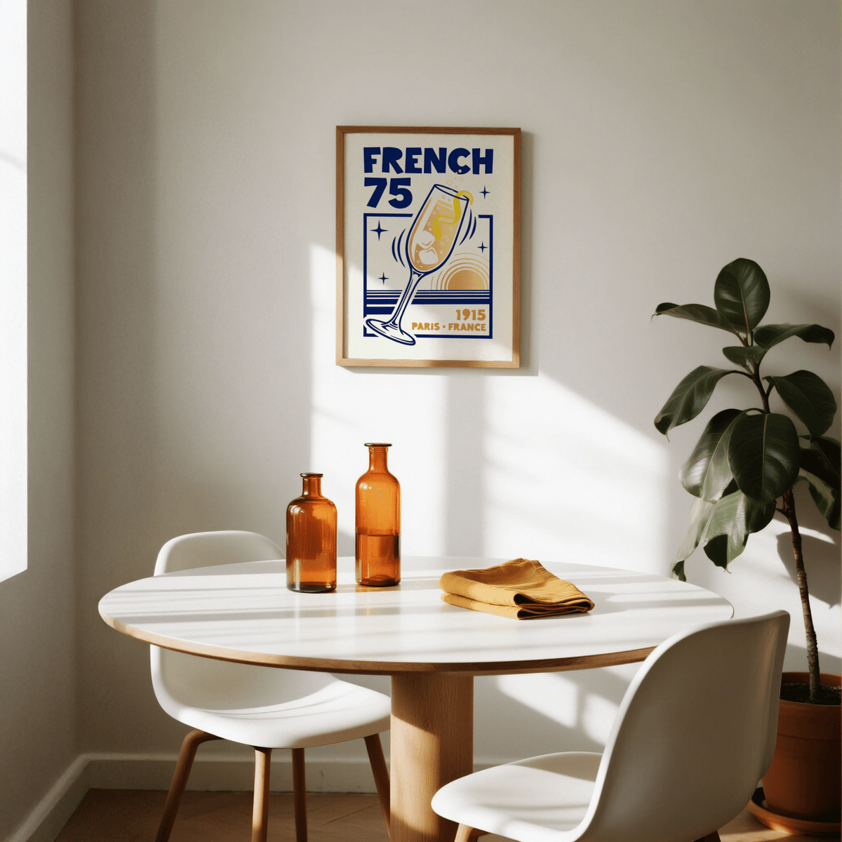 French 75 Art Print with Paris-inspired design for kitchen decor