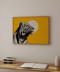 Landscape Tiger Wall Art for minimalist living room with Black and White