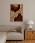 Neutral Organic Abstract Art with Red, Brown, Beige, and White colors for home studio wall art