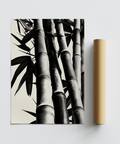 Bamboo Black and White Print in office setting, Black and White art print