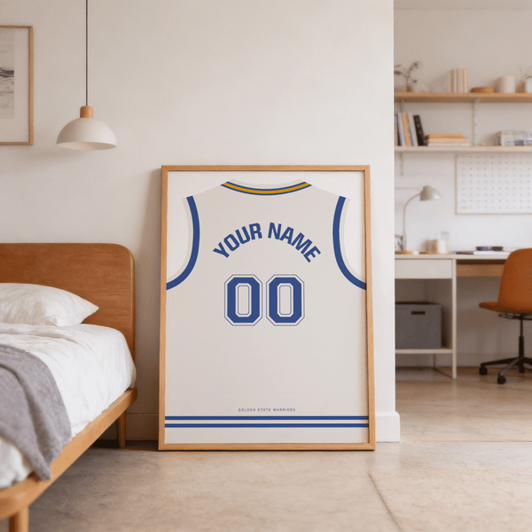 Minimal jersey outline poster with collar stripe and large 00 numerals