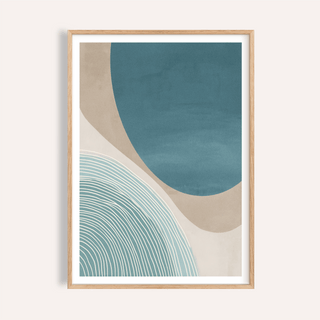 Abstract geometric poster with arcs and linework, Modern Minimalist Print
