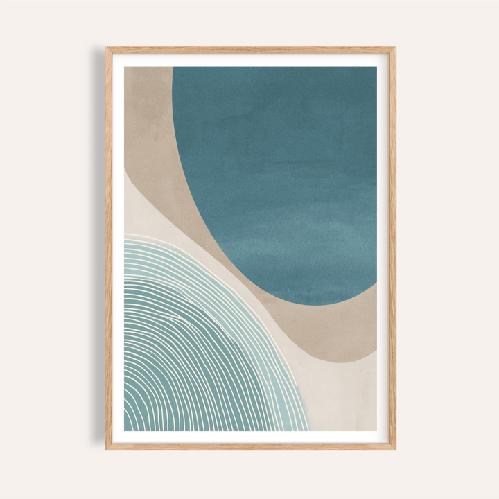 Abstract geometric poster with arcs and linework, Modern Minimalist Print