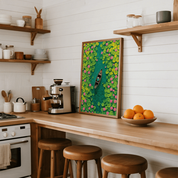 Colorful Water Lily Poster botanical wall decor print for study room