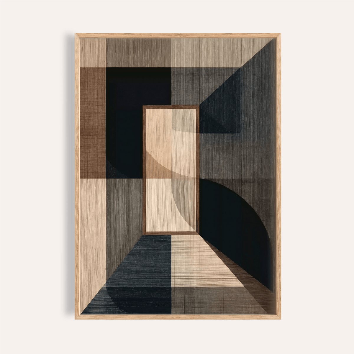 Wabisabi Art Print with brown and black shades for living room wall art