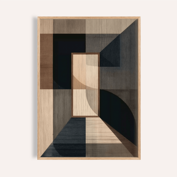 Wabisabi Art Print with brown and black shades for living room wall art