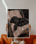 Black Cockapoo Poster poster in Black and Beige for pet lover décor
