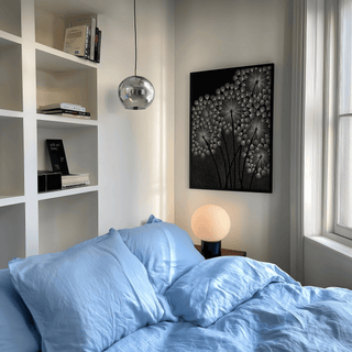 Dandelions Wall Art in black lines for cozy reading nook wall art