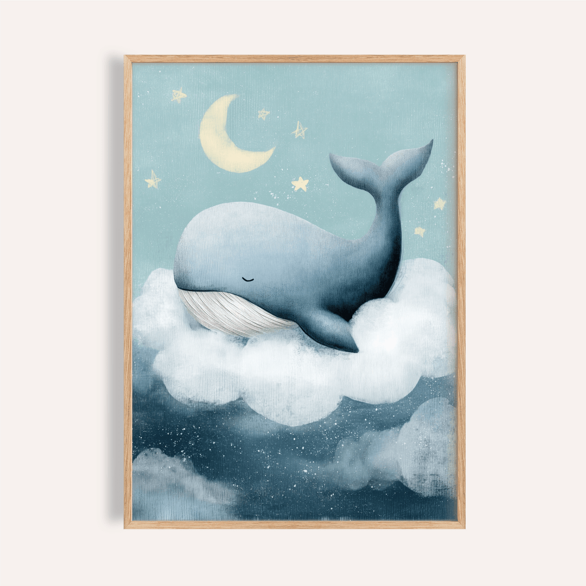 Whale Nursery Wall Art in blue and white for nursery wall art poster