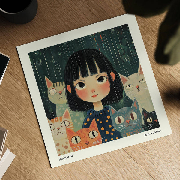 Calm and whimsical Japanese paintings with animals for child-friendly decor
