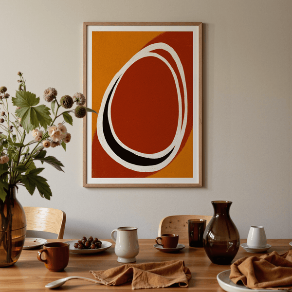 Modern Minimalist Art Print showing concentric ovals and negative space