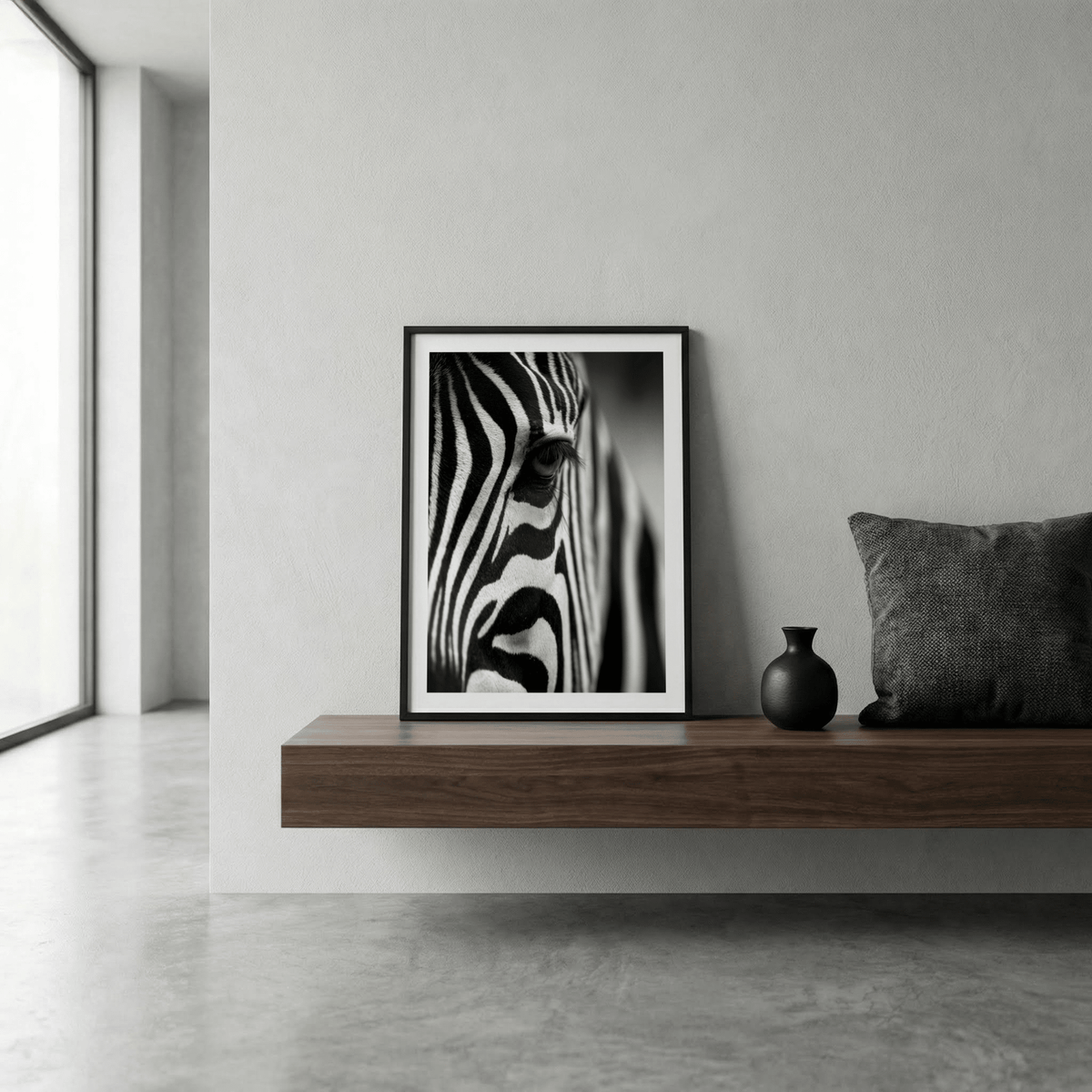 Wildlife Photography Poster featuring tight crop of zebra face