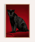 Black Panther Art Print in red and black for office wall art