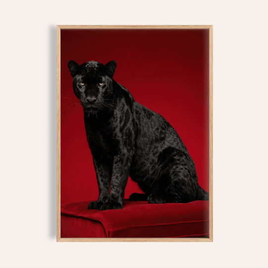 Black Panther Art Print in red and black for office wall art