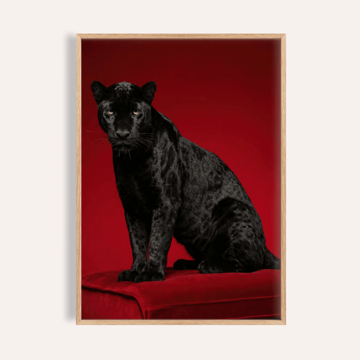 Black Panther Art Print in red and black for office wall art