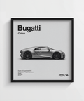Black Bugatti Chiron Art Print in contemporary studio room wall art