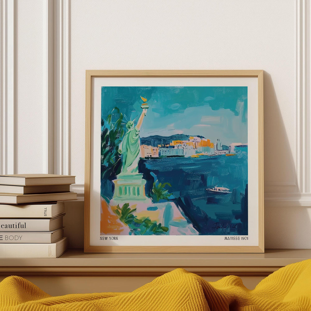 Holiday Posters featuring the Statue of Liberty in bold painterly brushstrokes.