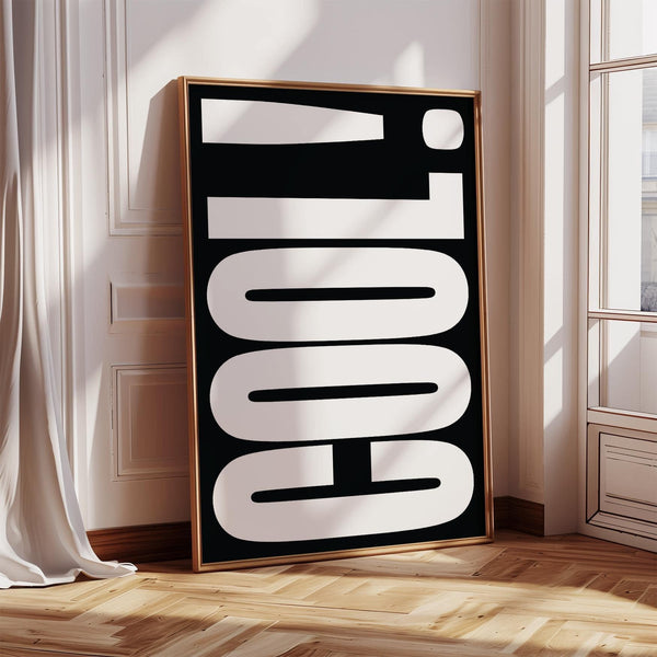Cool typography art print with sleek monochrome design