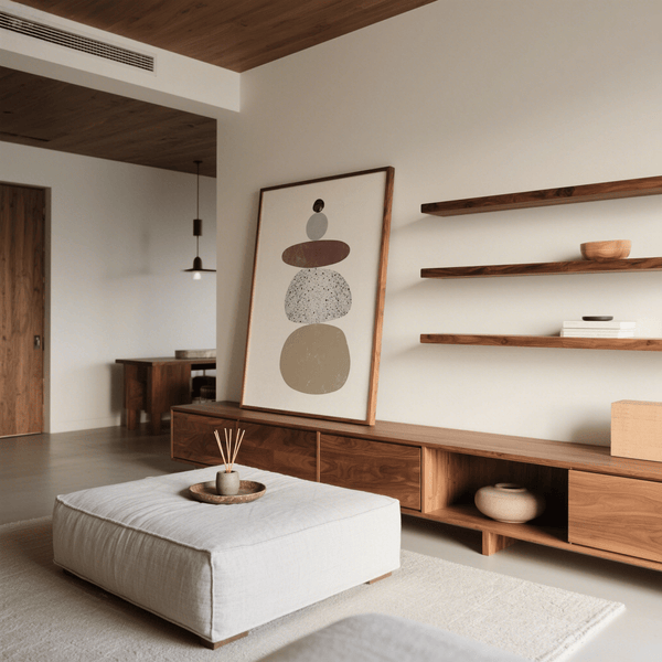 Contemporary Abstract Rock Art Print in muted colors for living room poster