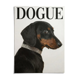 Dachshund Art Print, shown as an unframed paper print on a plain white background