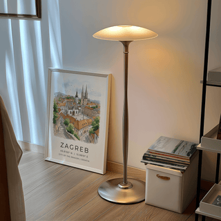 Zagreb City Art Print depicting old town rooftops, trees, and birds in the sky