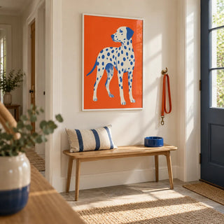 Dalmatian Wall Art, framed on the wall of a bright hallway