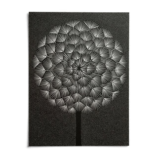 Dandelion Wall Print, shown as an unframed paper print on a plain white background