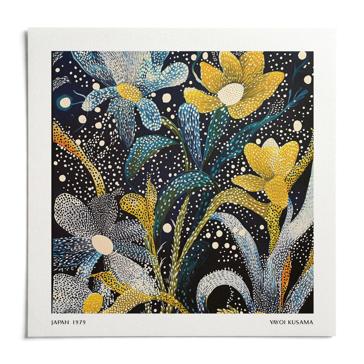 Dark Floral Wall Art, shown as an unframed paper print on a plain white background