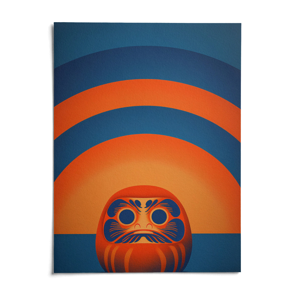 Daruma Doll Wall Art, shown as an unframed paper print on a plain white background