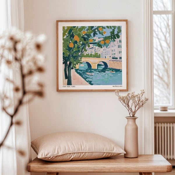 Painterly view of Pont Neuf over the Seine, part of our Wall Art of Paris collection.