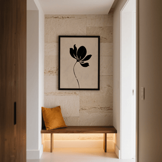 Black Flower Art Print showcasing black details for studio wall decor