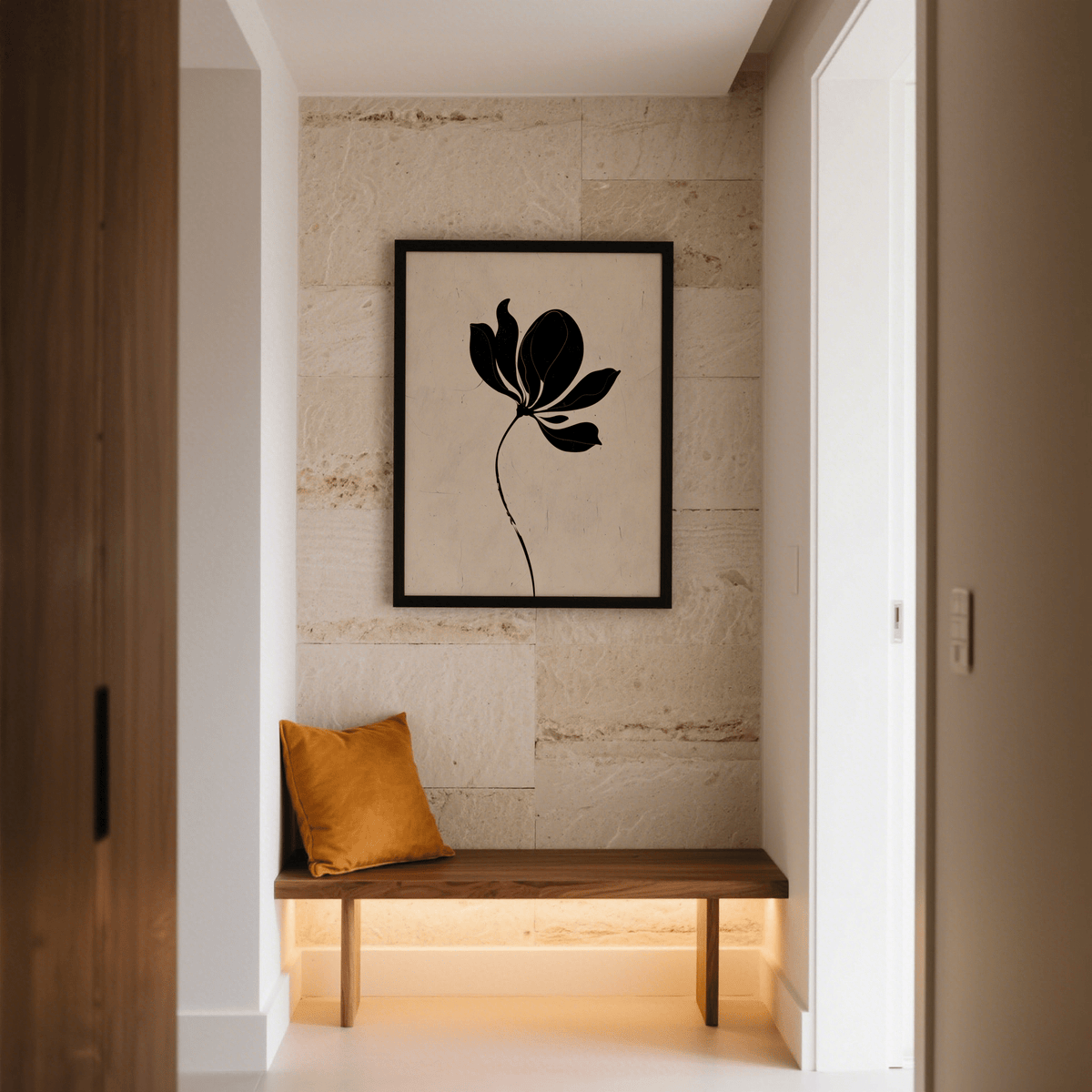 Black Flower Art Print showcasing black details for studio wall decor