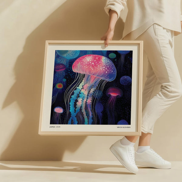 Modern colourful wall art jellyfish ideal for contemporary interiors